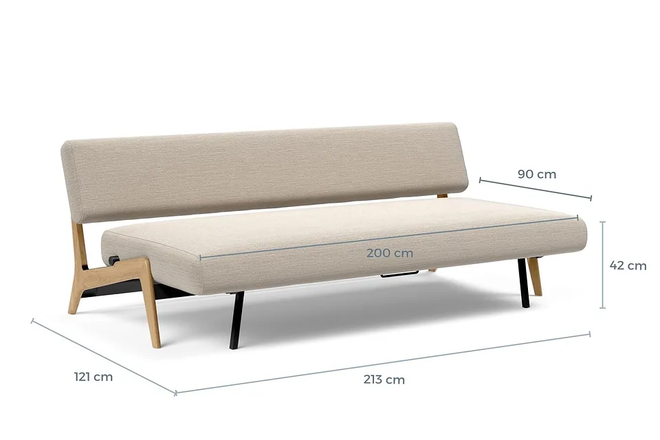Схема размеров в разложенном виде: кушетка Nolis Daybed