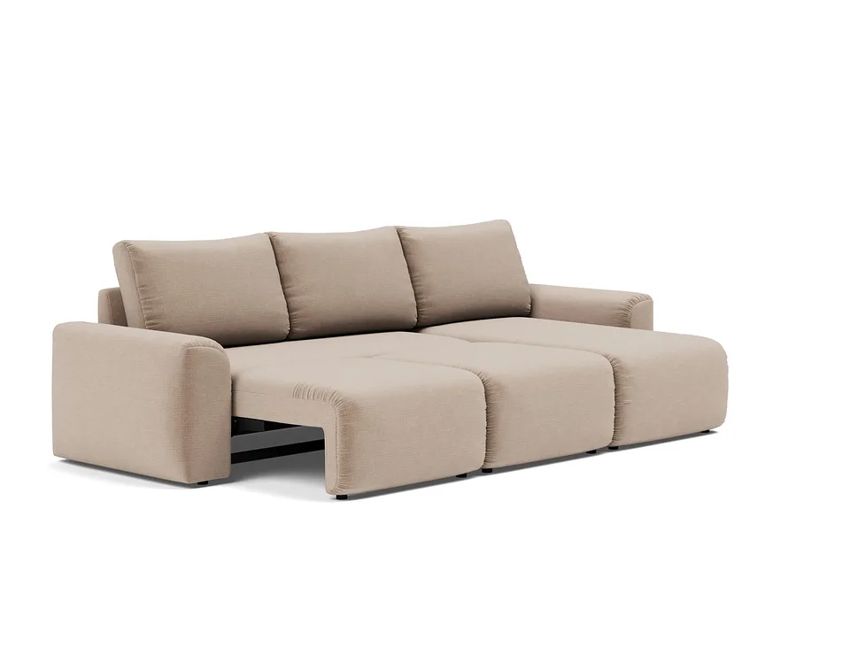 Диван-кровать Norum Sofa Bed Chaise With Chunky Arms, Innovation Living, в положении лежака — вид в три четверти