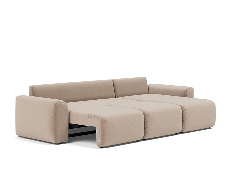 Диван-кровать Norum Sofa Bed Chaise With Chunky Arms, Innovation Living, в разложенном виде — вид в три четверти
