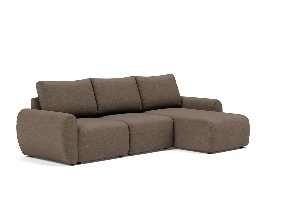 Диван-кровать Norum Sofa Bed Chaise With Curve Arms, Innovation Living, в положении дивана — вид в три четверти
