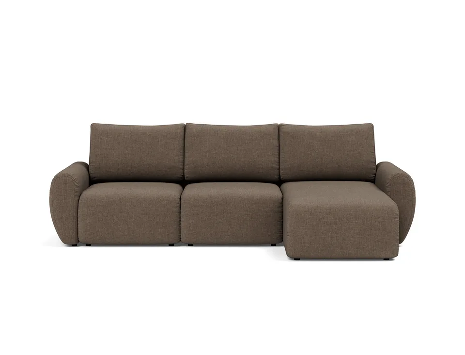 Диван-кровать Norum Sofa Bed Chaise With Curve Arms, Innovation Living, в положении дивана — вид спереди