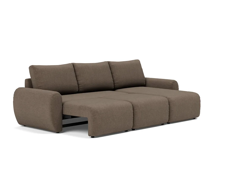 Диван-кровать Norum Sofa Bed Chaise With Curve Arms, Innovation Living, в положении лежака — вид в три четверти
