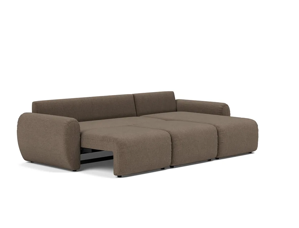 Диван-кровать Norum Sofa Bed Chaise With Curve Arms, Innovation Living, в разложенном виде — вид в три четверти
