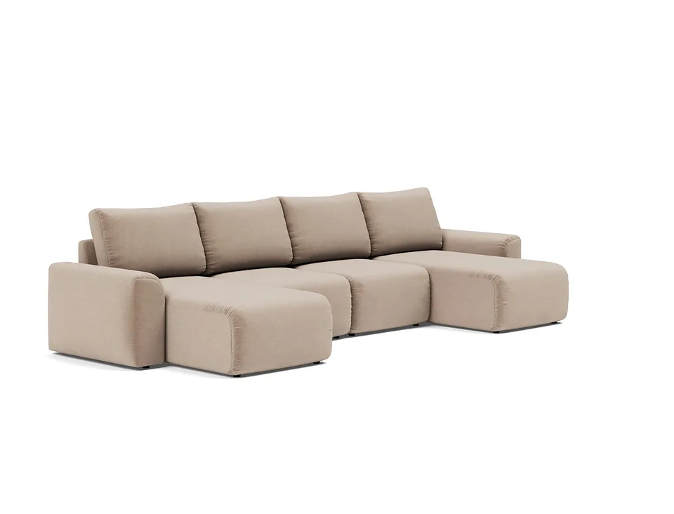Диван-кровать Norum Sofa Bed U-shape With Chunky Arms, Innovation Living, в положении дивана — вид в три четверти