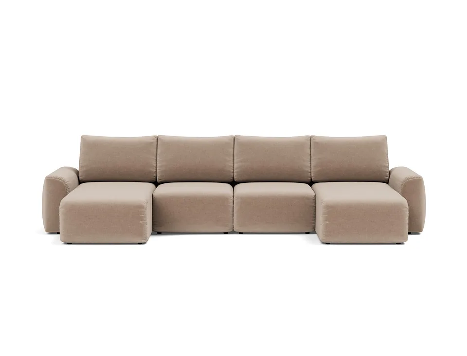 Диван-кровать Norum Sofa Bed U-shape With Chunky Arms, Innovation Living, в положении дивана — вид спереди