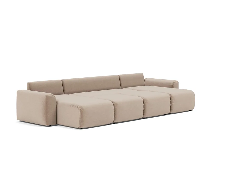 Диван-кровать Norum Sofa Bed U-shape With Chunky Arms, Innovation Living, в разложенном виде — вид в три четверти