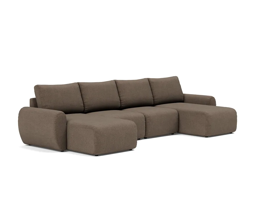 Диван-кровать Norum Sofa Bed U-shape With Curve Arms, Innovation Living, в положении дивана — вид в три четверти