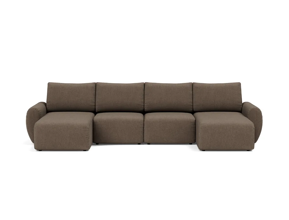 Диван-кровать Norum Sofa Bed U-shape With Curve Arms, Innovation Living, в положении дивана — вид спереди