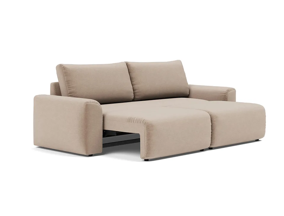 Диван-кровать Norum Sofa Bed With Chunky Arms, Innovation Living, в положении лежака — вид в три четверти