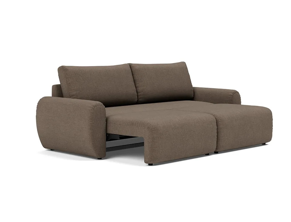 Диван-кровать Norum Sofa Bed With Curve Arms, Innovation Living, в положении лежака — вид в три четверти