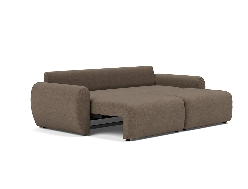 Диван-кровать Norum Sofa Bed With Curve Arms, Innovation Living, в разложенном виде — вид в три четверти
