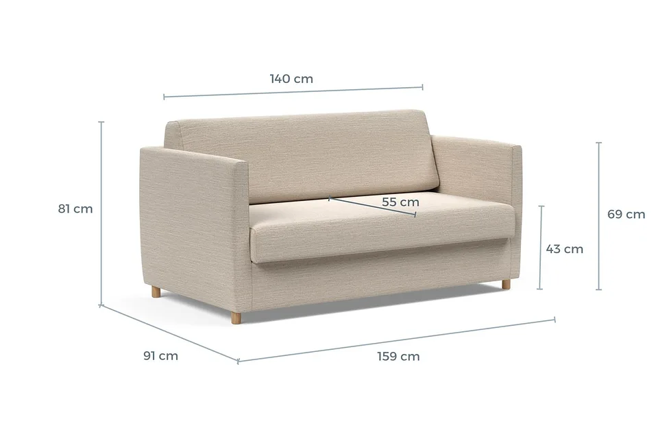 Схема размеров: диван-кровать Olan Sofa Bed