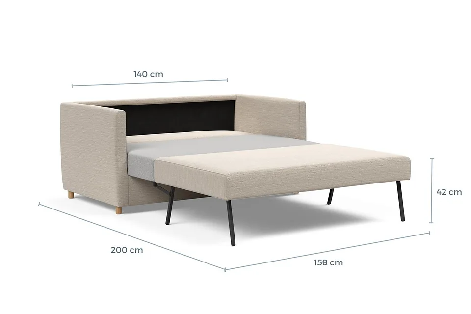 Схема размеров в разложенном виде: диван-кровать Olan Sofa Bed
