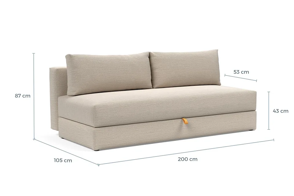 Схема размеров: диван-кровать Osvald Sofa Bed