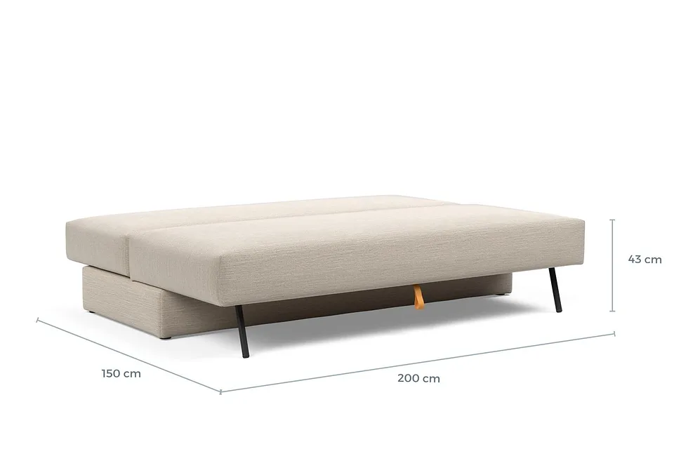 Схема размеров в разложенном виде: диван-кровать Osvald Sofa Bed