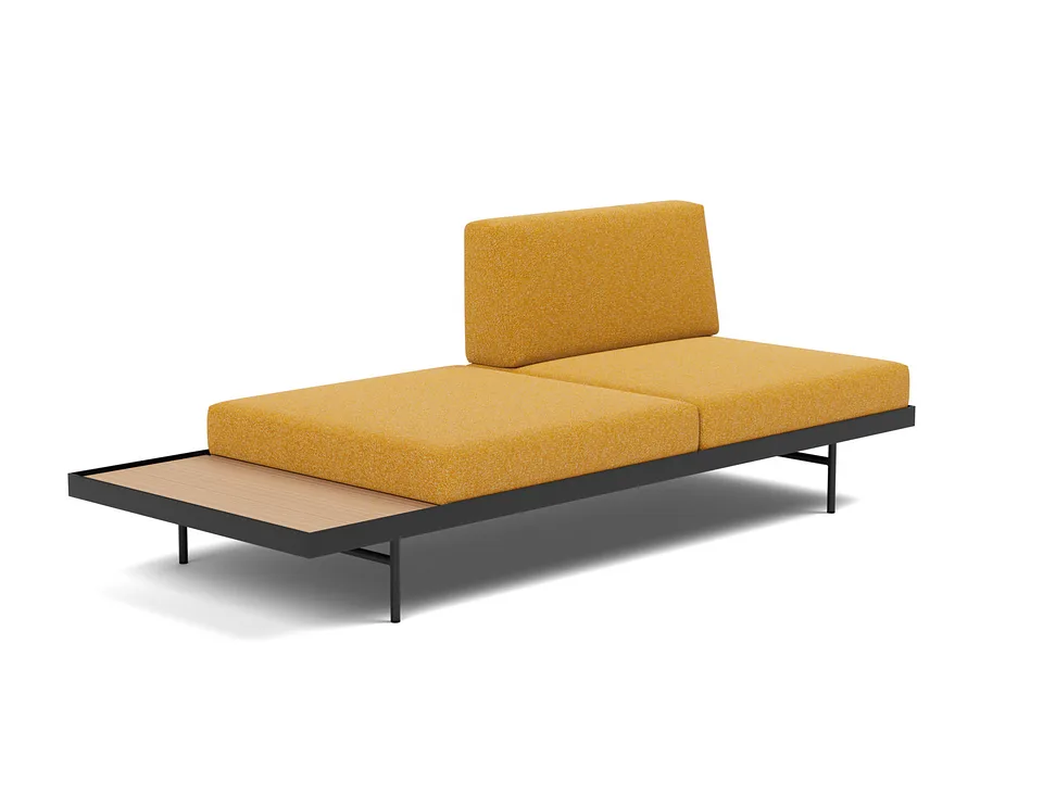 Кушетка Puri Daybed With Oak Table, Innovation Living, в положении дивана — вид в три четверти