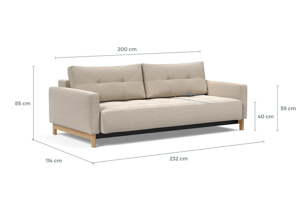 Схема размеров: диван-кровать Pyxis D.E.L. Sofa Bed