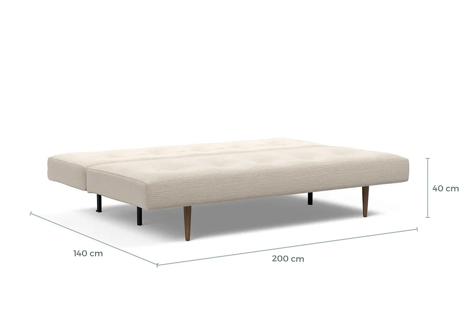 Схема размеров в разложенном виде: диван-кровать Recast Sofa Bed Dark Styletto