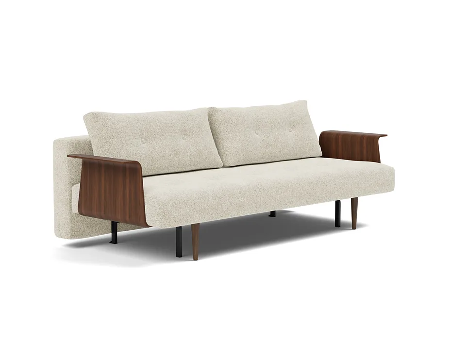 Диван-кровать Recast Sofa Bed Dark Styletto With Arms, Innovation Living, в положении дивана — вид в три четверти