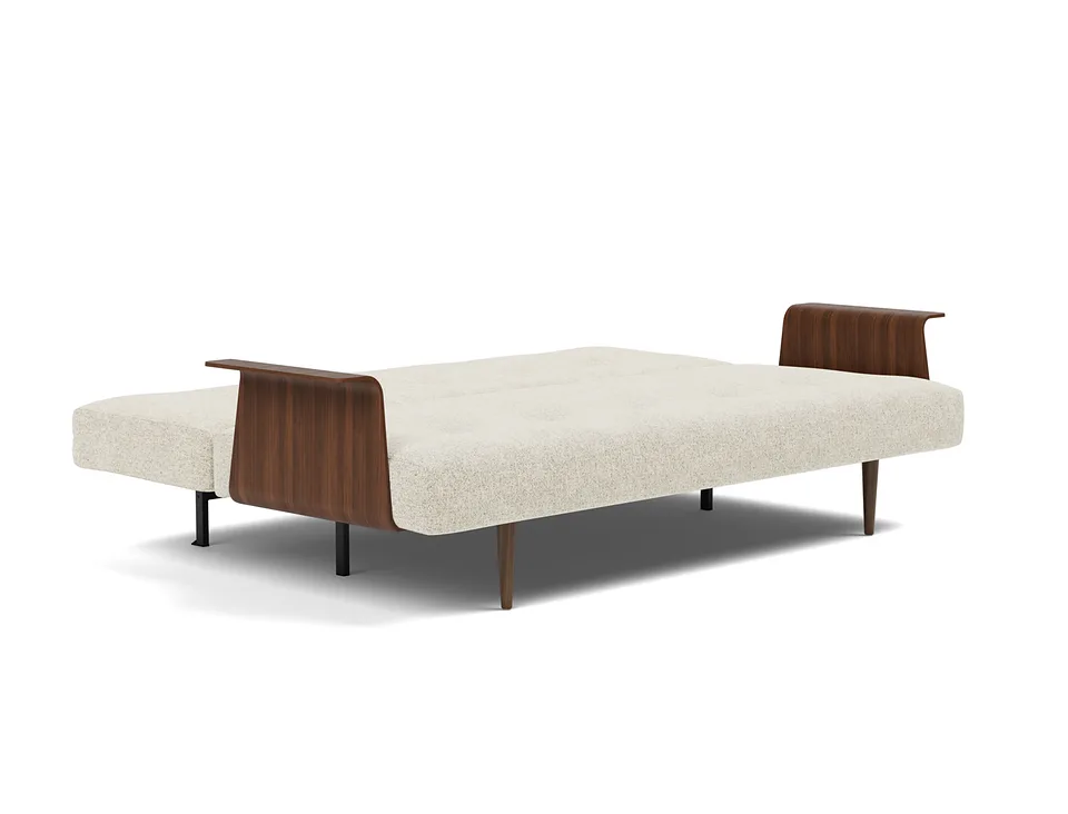 Диван-кровать Recast Sofa Bed Dark Styletto With Arms, Innovation Living, в разложенном виде — вид в три четверти