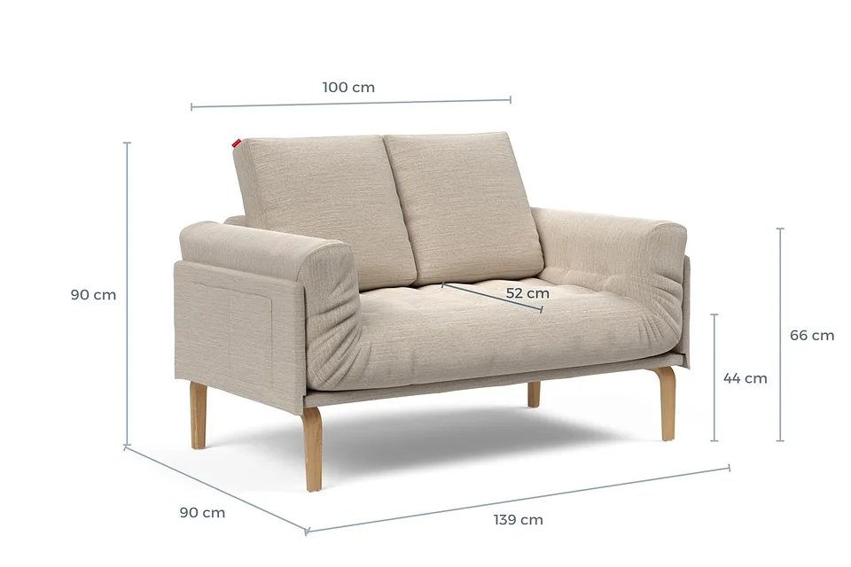 Схема размеров: кушетка Rollo Bow Daybed