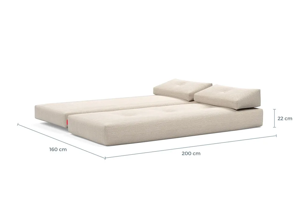 Схема размеров в разложенном виде: кушетка Sigmund Drip Daybed