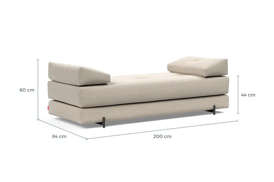 Схема размеров: кушетка Sigmund Indu Daybed