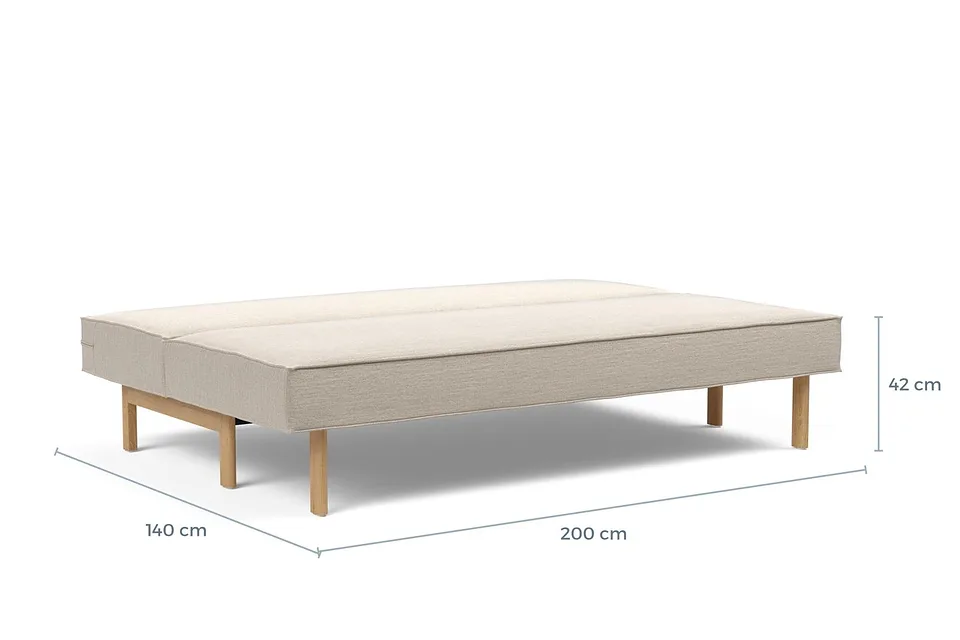 Схема размеров в разложенном виде: диван-кровать Sly Wood Sofa Bed