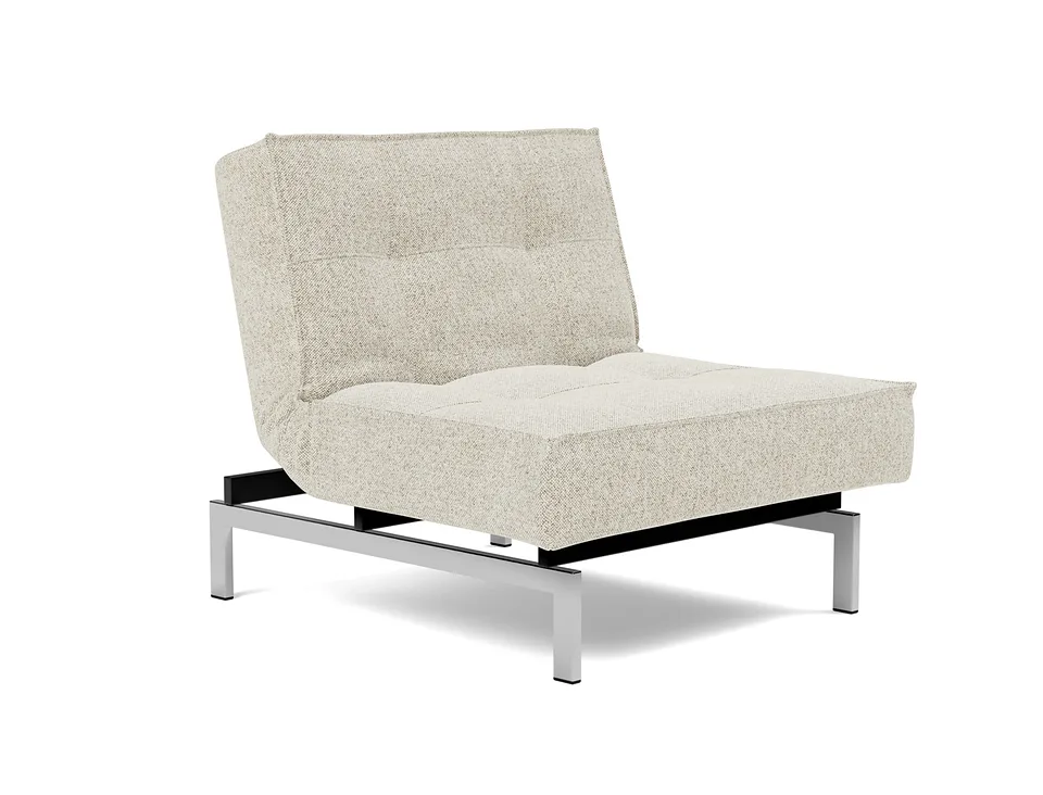 Кресло-кровать Splitback Chrome Chair, Innovation Living, в положении кресла — вид в три четверти