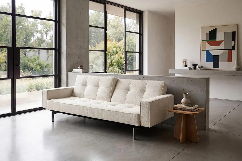 Диван-кровать Splitback Chrome Sofa Bed With Arms, Innovation Living, в интерьере