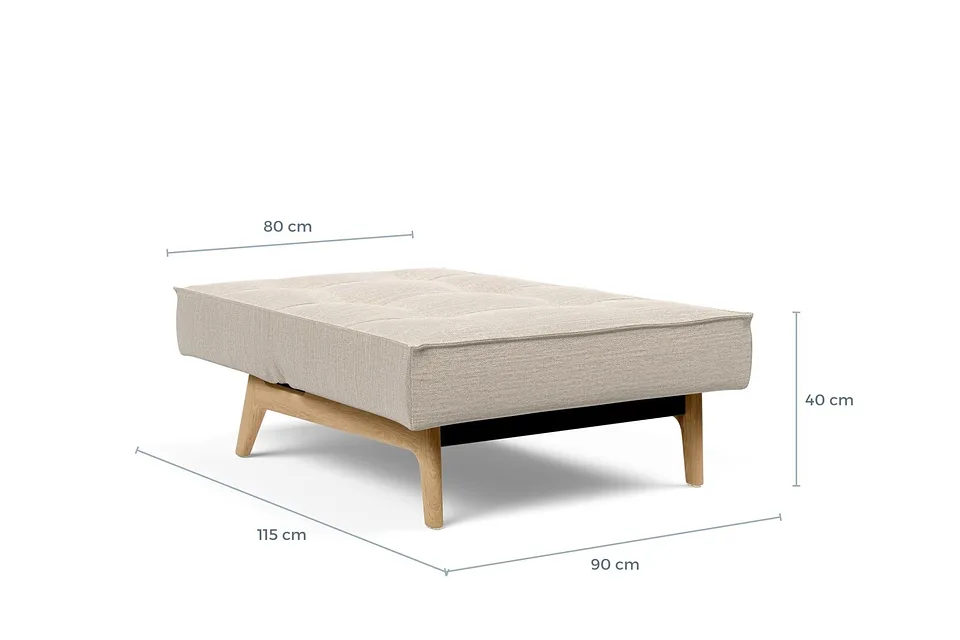 Схема размеров в разложенном виде: кресло-кровать Splitback Eik Chair