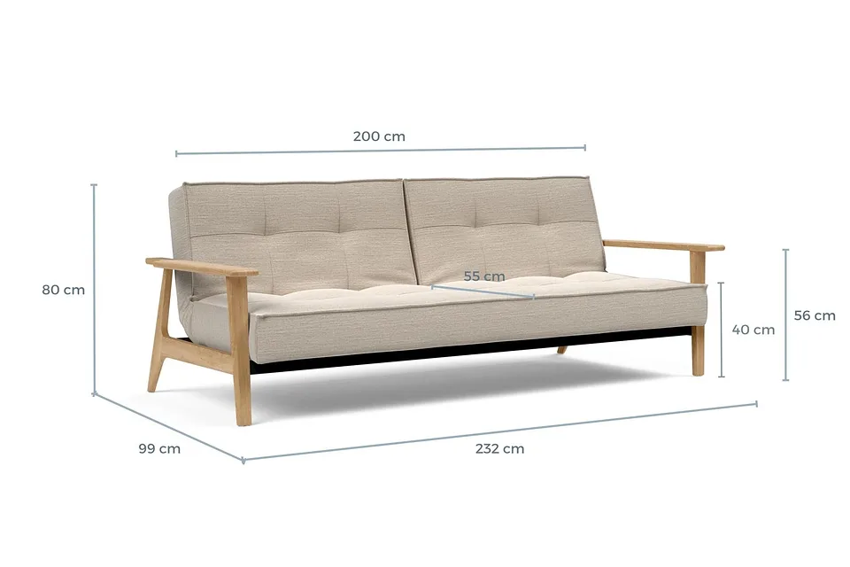 Схема размеров: диван-кровать Splitback Frej Sofa Bed