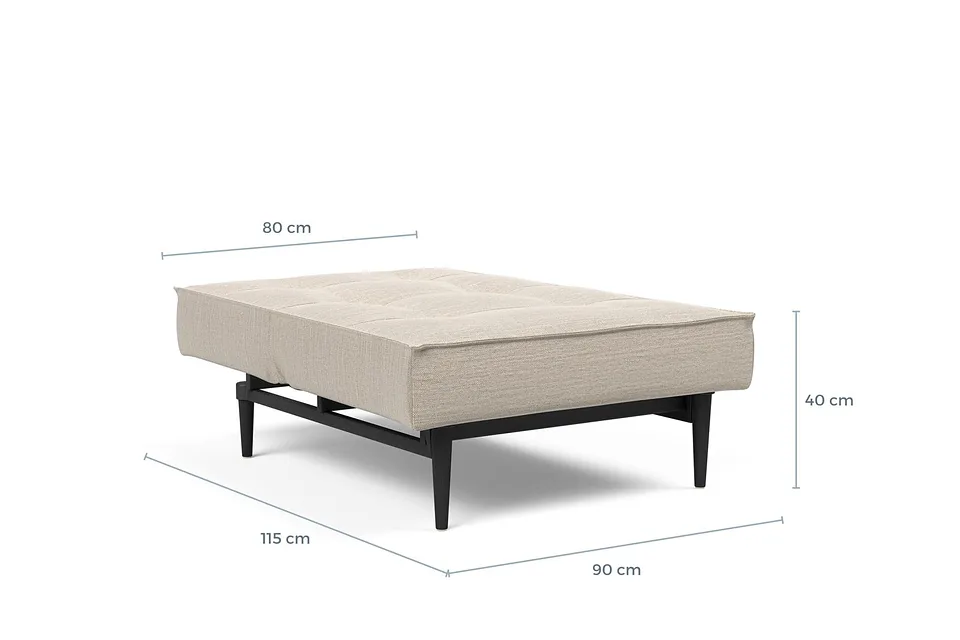 Схема размеров в разложенном виде: кресло-кровать Splitback Styletto Chair
