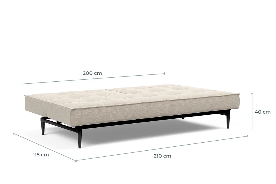 Схема размеров в разложенном виде: диван-кровать Splitback Styletto Sofa Bed