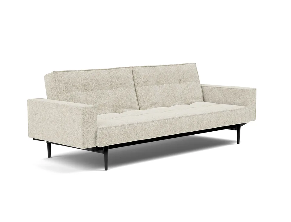 Диван-кровать Splitback Styletto Sofa Bed With Arms, Innovation Living, в положении дивана — вид в три четверти