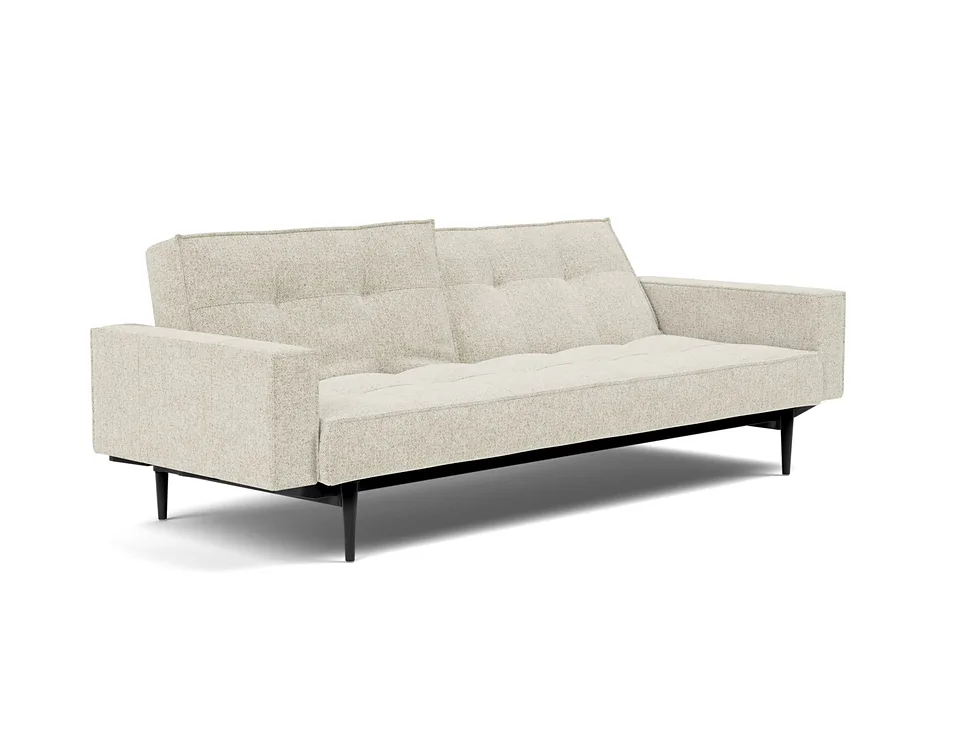 Диван-кровать Splitback Styletto Sofa Bed With Arms, Innovation Living, в положении для отдыха — вид в три четверти