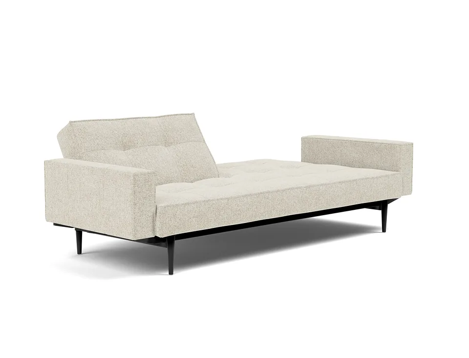 Диван-кровать Splitback Styletto Sofa Bed With Arms, Innovation Living, в положении для отдыха — вид в три четверти