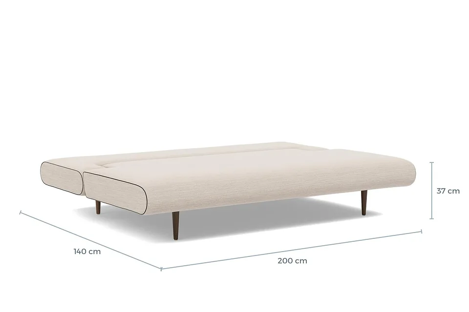 Схема размеров в разложенном виде: диван-кровать Unfurl Lounger Sofa Bed