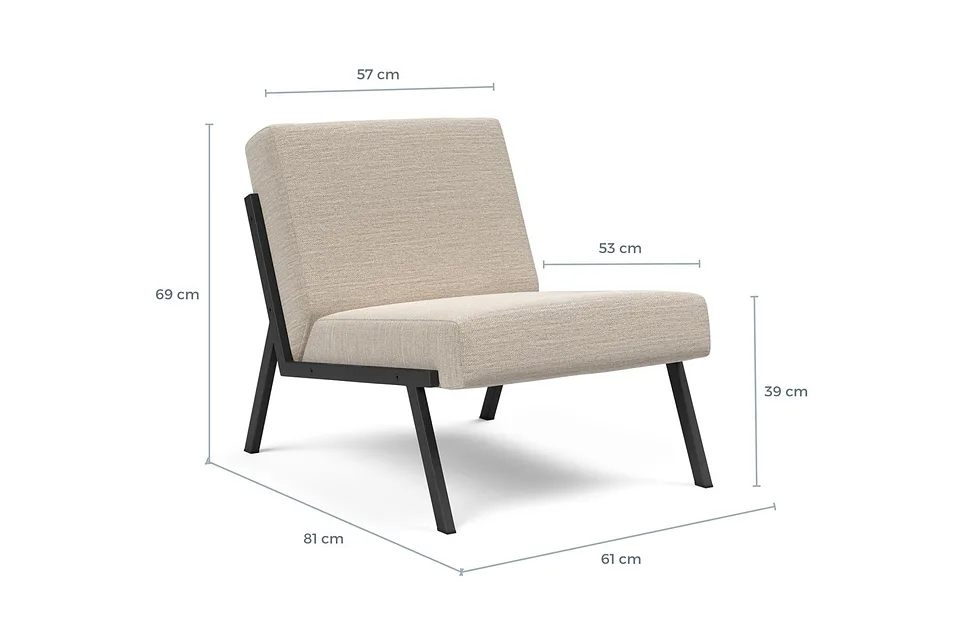 Схема размеров: кресло-кровать Vikko Chair