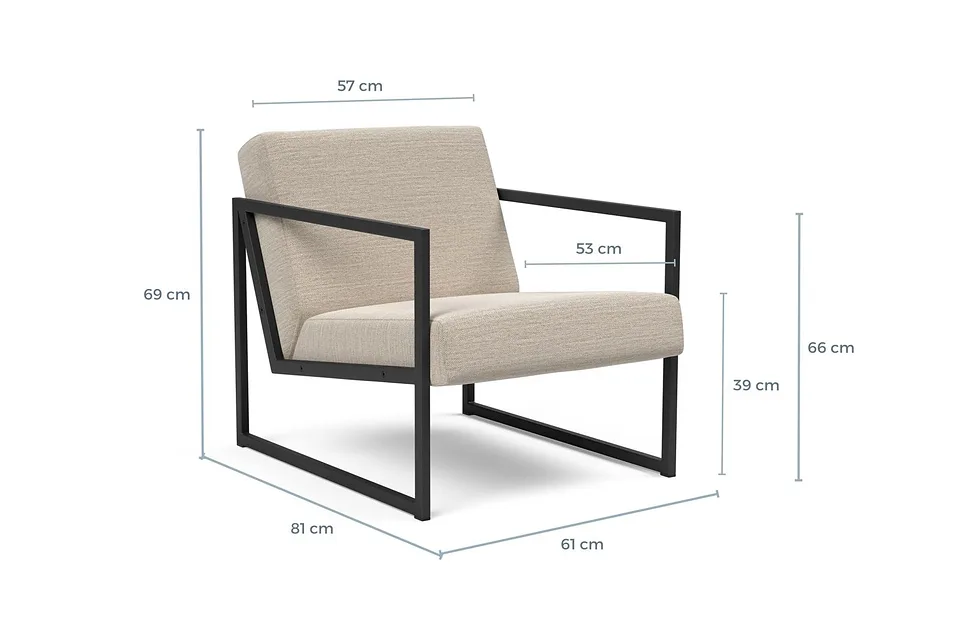 Схема размеров: кресло-кровать Vikko Chair With Arms