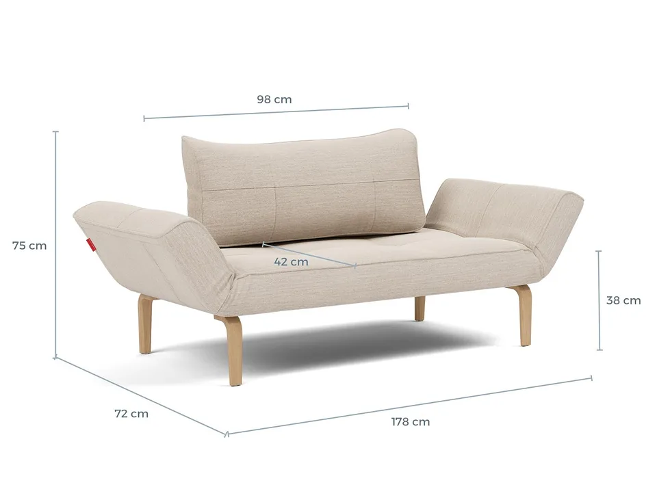 Схема размеров: кушетка Zeal Bow Daybed