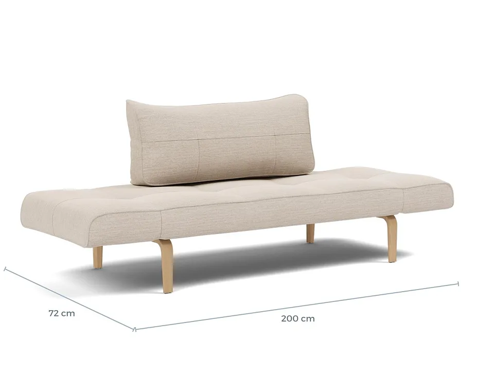 Схема размеров в разложенном виде: кушетка Zeal Bow Daybed