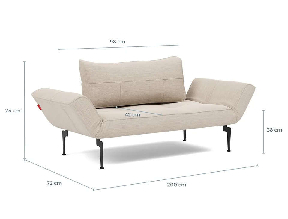 Схема размеров: кушетка Zeal Laser Daybed