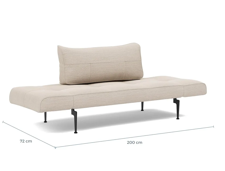 Схема размеров в разложенном виде: кушетка Zeal Laser Daybed