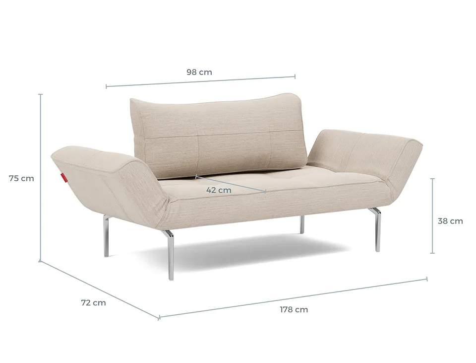 Схема размеров: кушетка Zeal Straw Daybed
