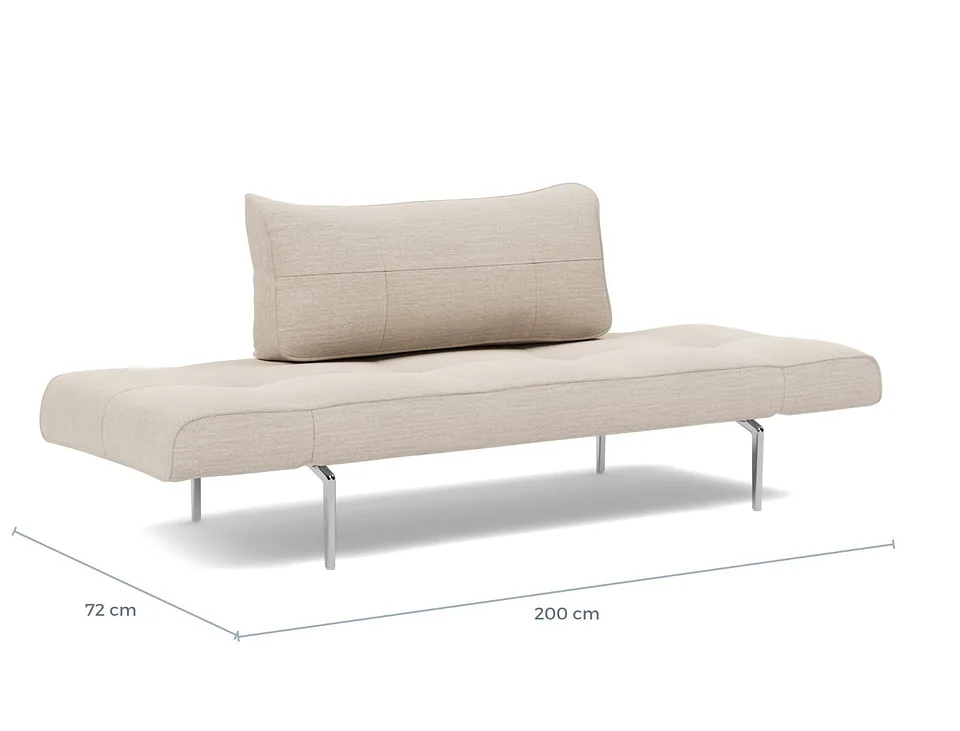 Схема размеров в разложенном виде: кушетка Zeal Straw Daybed